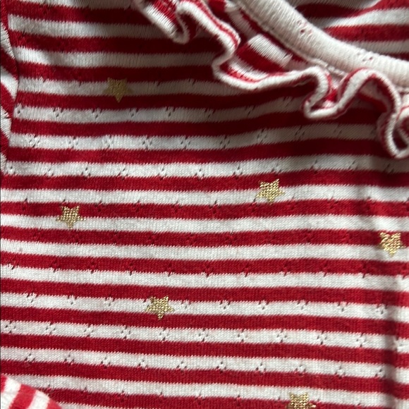 Mini boden red white striped Pointelle cotton 5-6 - Picture 3 of 6